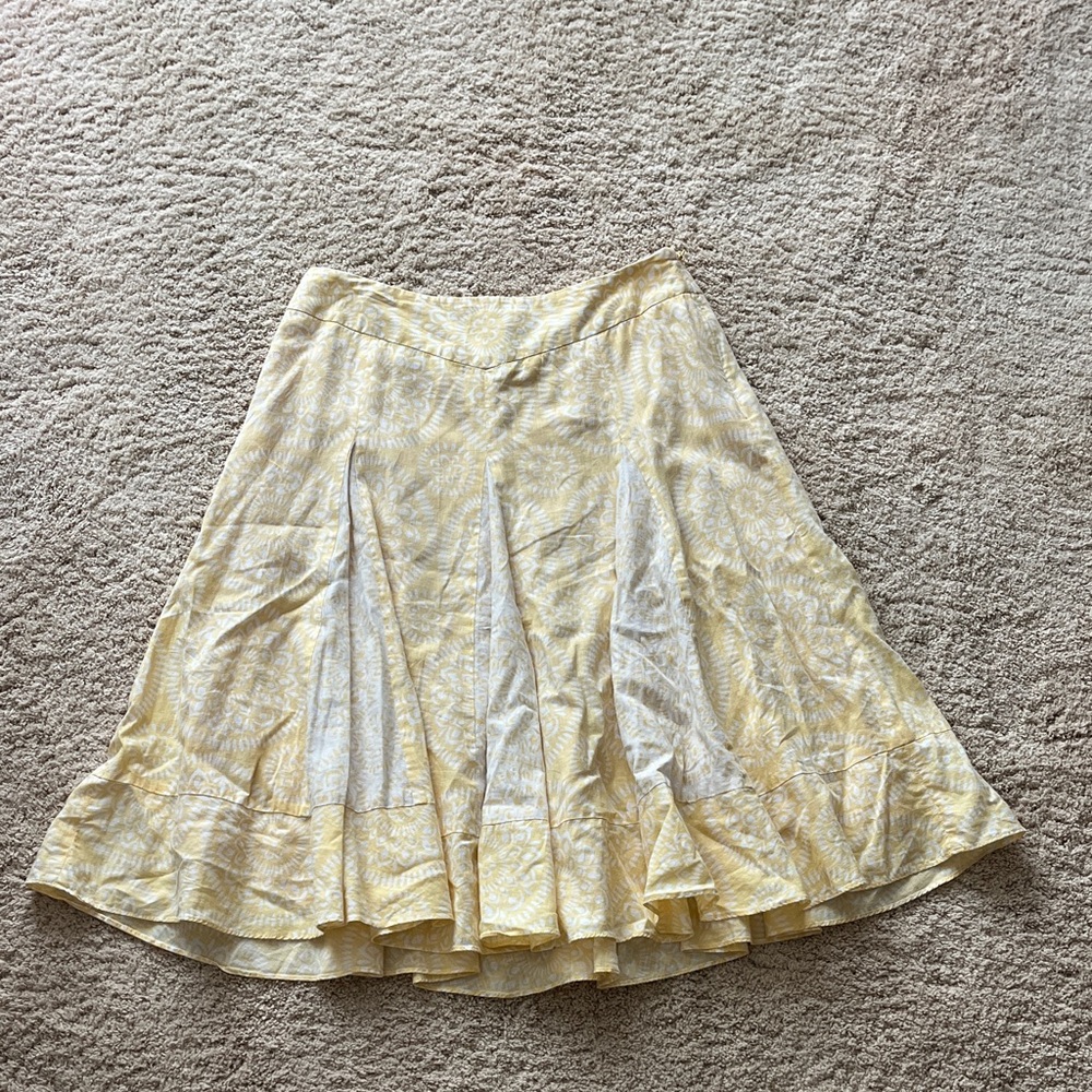 LOFT Light Yellow A-Line Skirt